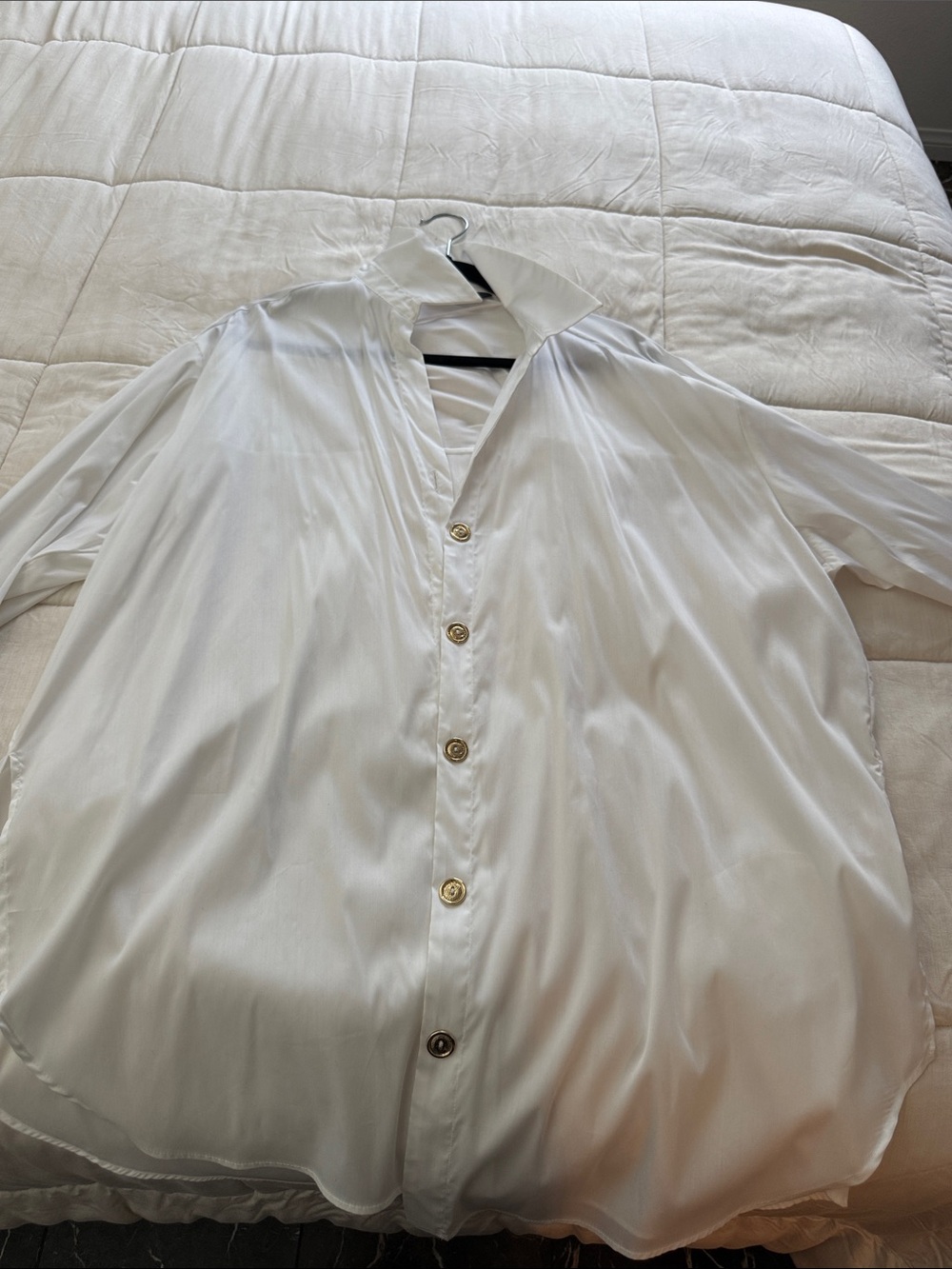 Zara White Button oversized shirt